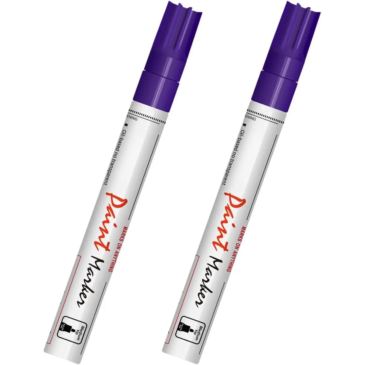 Pens Permanent Markers - 2 Pack  Markers for Metal, Rubber,, Rocks, Canvas, Plastic, Dark Surface, Craft Art Supplies, Medium Tip, Quick Dry,