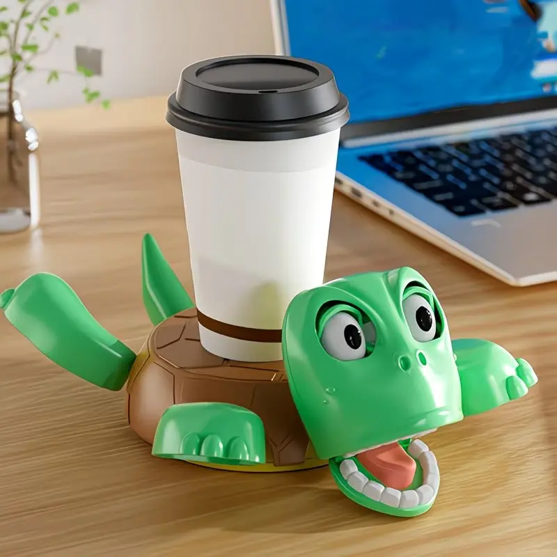 Bouncy Scream Turtle Coaster, Fun Expression Liftable Limbs Turtle Cup Holder, Drink Mat, Desk Stress Relief Toy, Home Decor, Funny Coasters, Gift