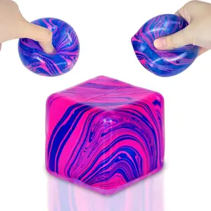 Squishy Fidget Toys Stress Cube, 1.97"*1.97" Stress Balls for Kids Adults Stress Relief, Ice Squishy Cube Sugar Balls, Sensory Toys for Kids with Autism an danxiety Disorder(Purple)fidget toys