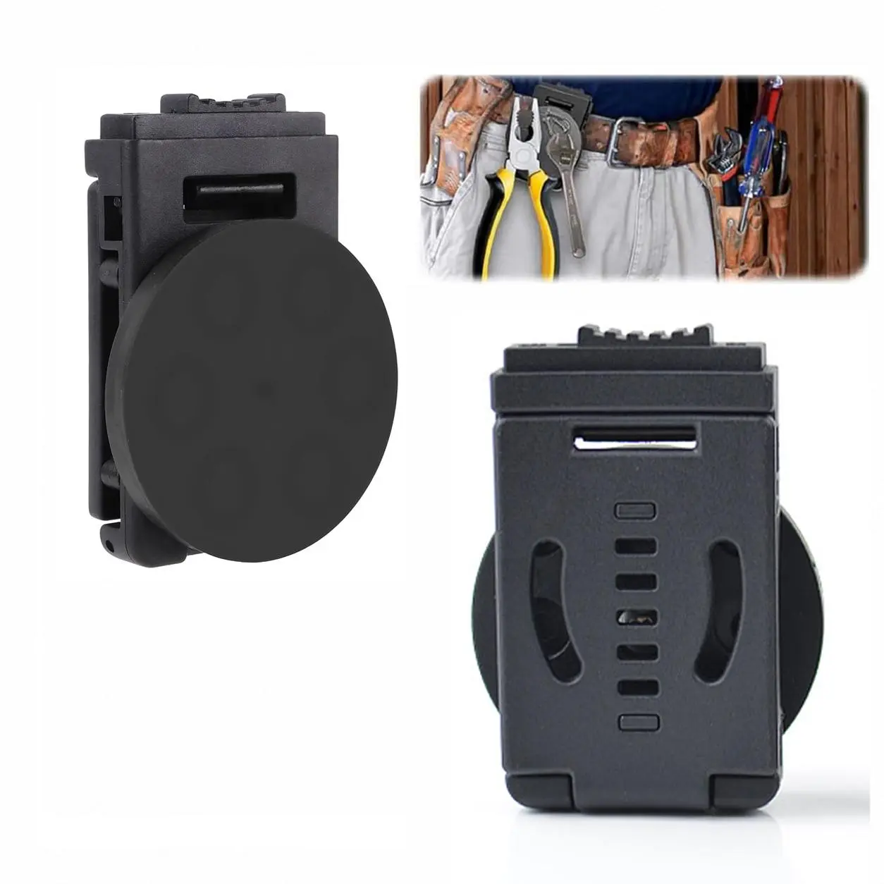 Magnetic Tool Holder, Clip-On Belt Magnet for Screws Nails Sockets Pliers Drills Wrenches, Heavy Duty Magnetic Tool Belt Clip, Strong Magnet Quick Release Hands-Free Tool Organizer