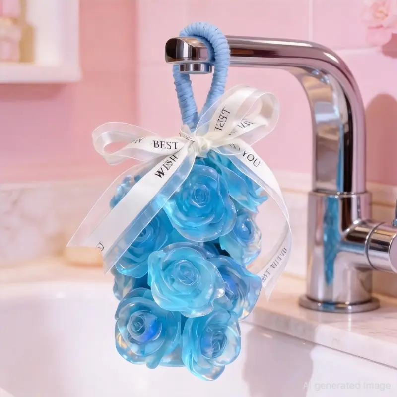 3D Grape-shaped Rose Fragrance Soap, handmade with soft and smooth texture, dual-purpose for cleansing and skin care, elegant decor for home and car, exquisite gift for birthdays and all festivals