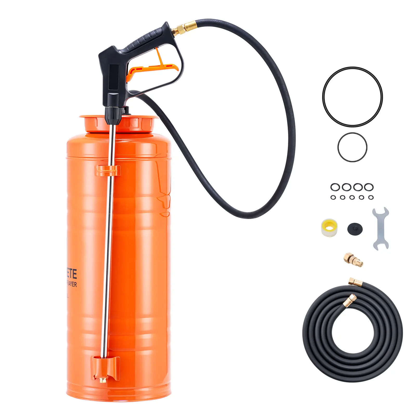 Industrial Concrete Sprayer, 25–60 PSI Working Pressure, 2 Brass Nozzles for Construction, Superb Ergonomic Gun Handle, Easy Maintenance
