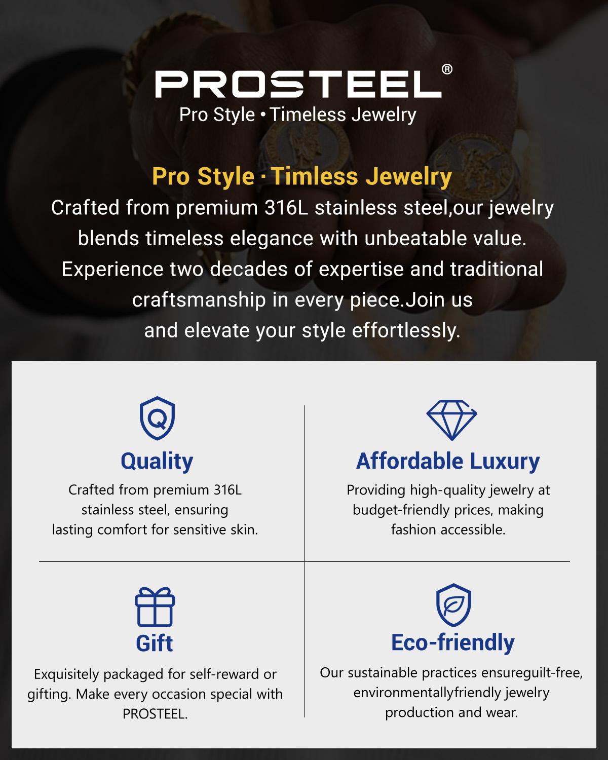 PROSTEEL Wolf Tooth Pendant Necklace Stainless Steel Vintage Punk Goth Viking Chain Necklaces Unique Design Jewelry Unisex For Men Women with Gift Box