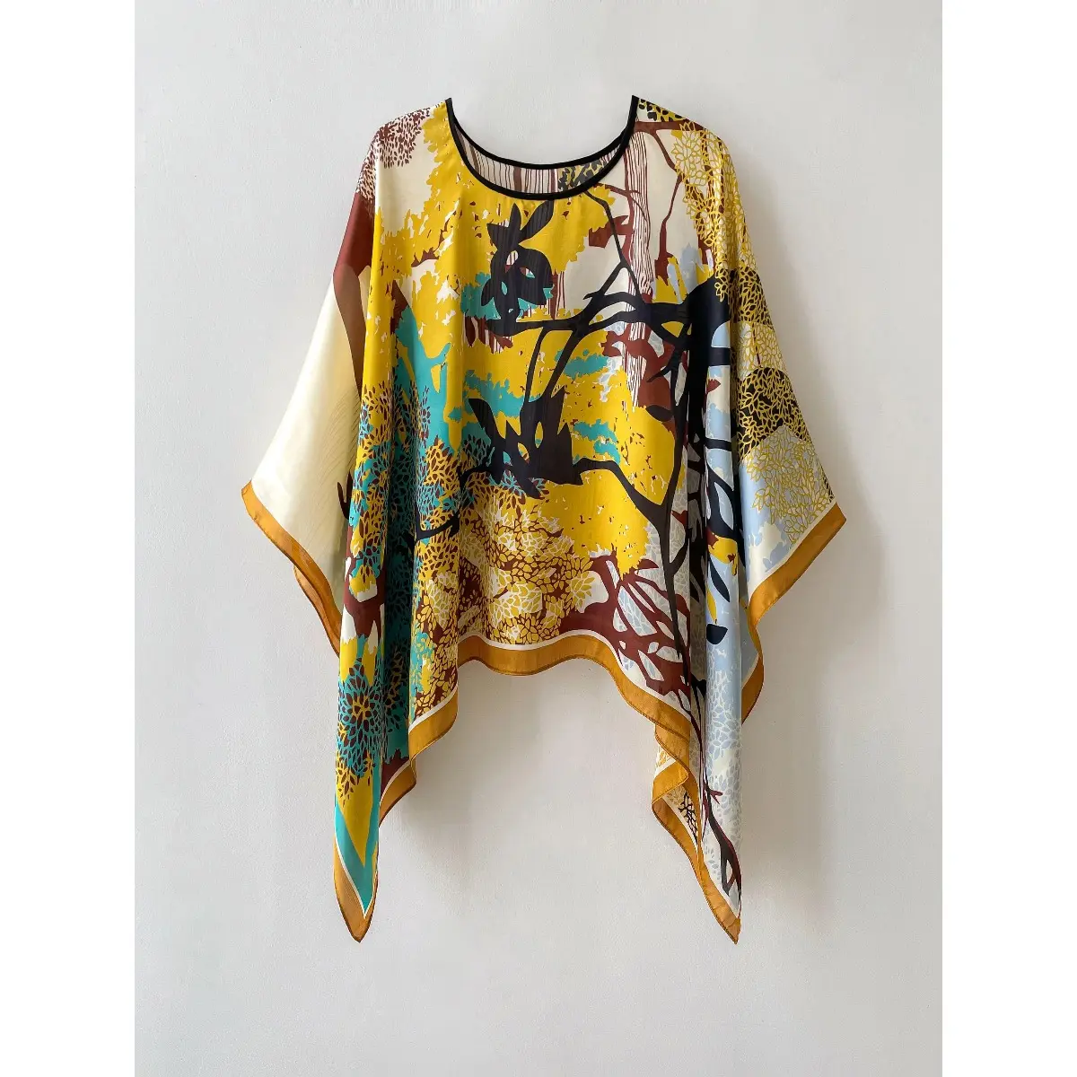 Women’s Geometric Print Tencel Chiffon Scarf - Lightweight Soft Plain Wrap, Casual Boho Fashion Wrap Around Shawl for Daily Wear & Versatile Styling, Satin, Washable Cotton