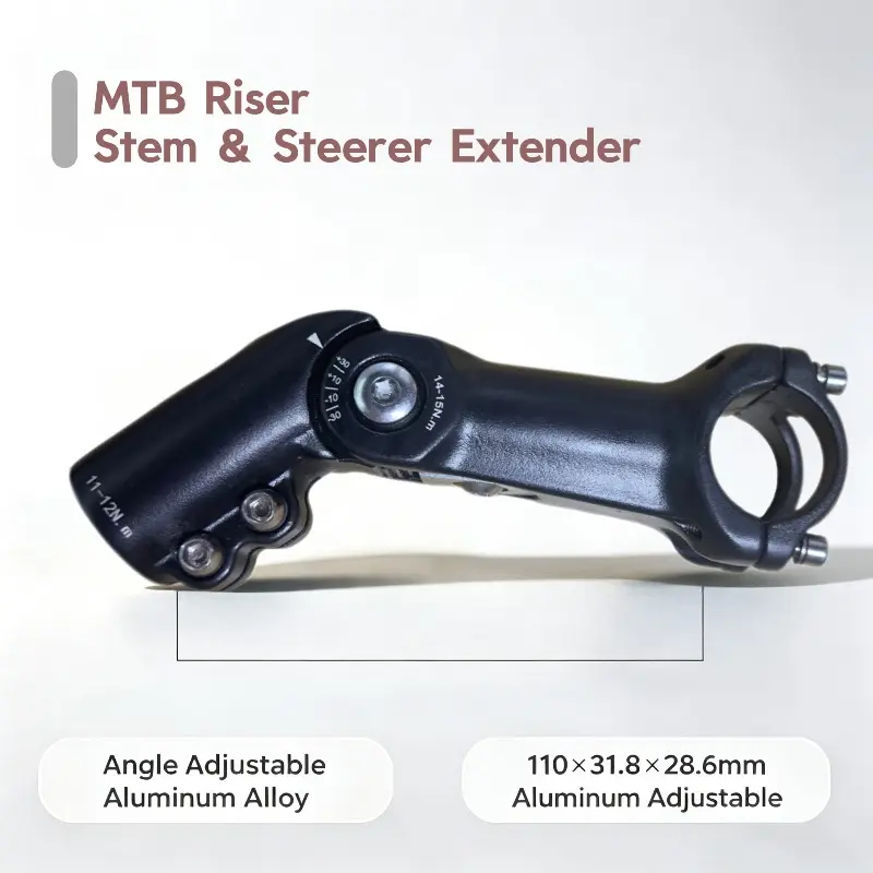 MTB Adjustable Aluminum  Stem 110×31.8×28.6 with Raised Spacer