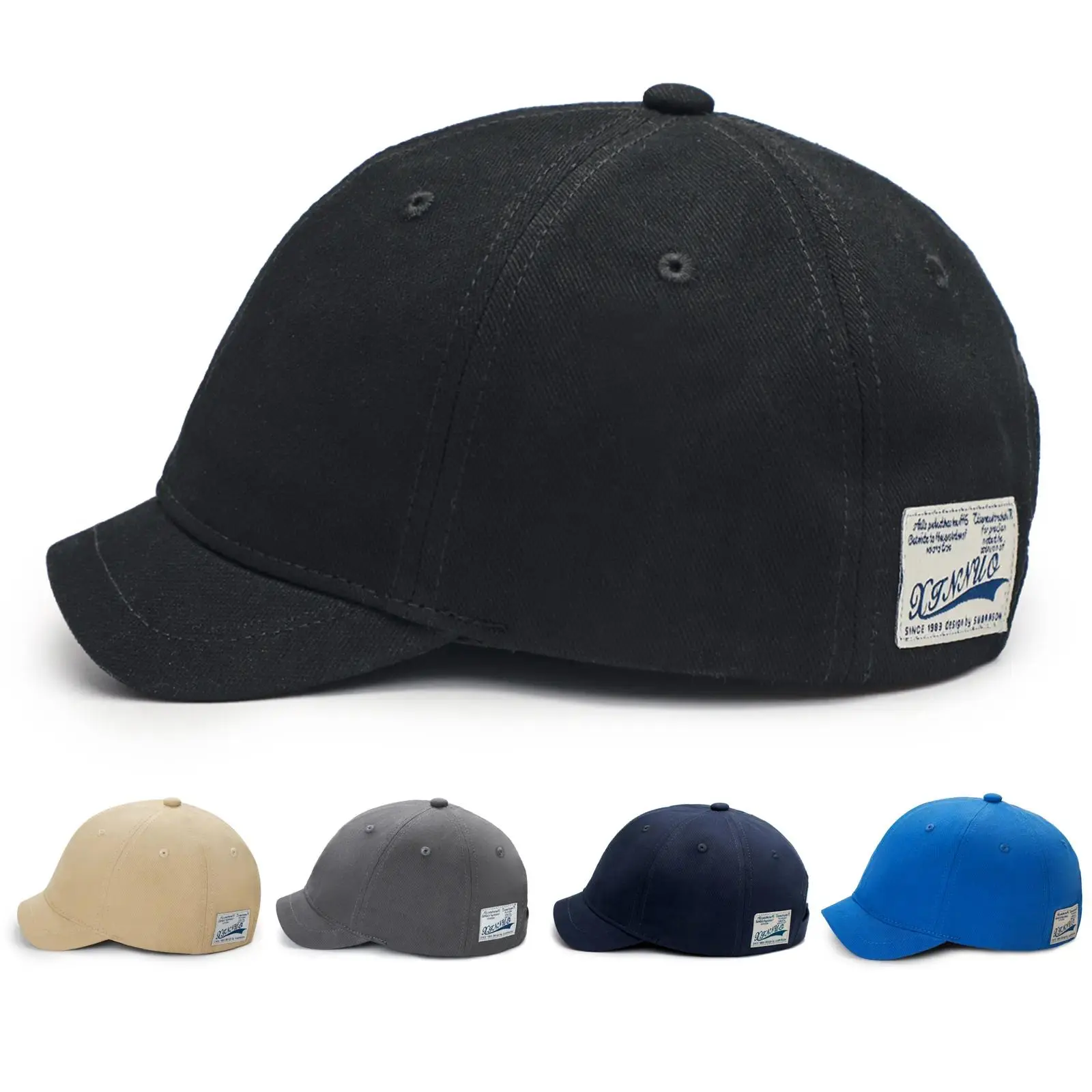 Vintage Cotton Dad Hat, Washed Low Profile Baseball Cap with Woven Patch & Adjustable Strap, Unisex Short Brim Streetwear Hat for Casual Wear, Travel, Hiking, Skateboarding & Everyday Style sohochic