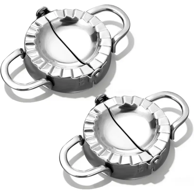 Stainless Steel Dumpling Ravioli Maker Press,2 Pack Pierogi Mold - Wonton Mould, Kitchen Utensil, Easy-tool for Dumpling Wrapper Dough Stamp Cutter Pastry Pie Making (2 pcs dumpling maker)