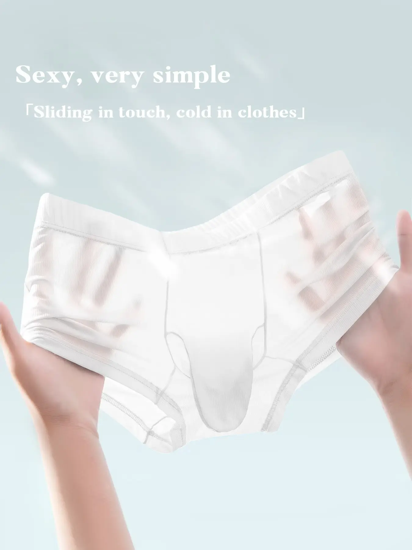 1Pc Solid Sexy Men's Boxers, Boxer Shorts, Smooth Breathable Fabric, Elephant Trunk Separate Pouch, Men Underwear for Sports, Fitness & Loungewear