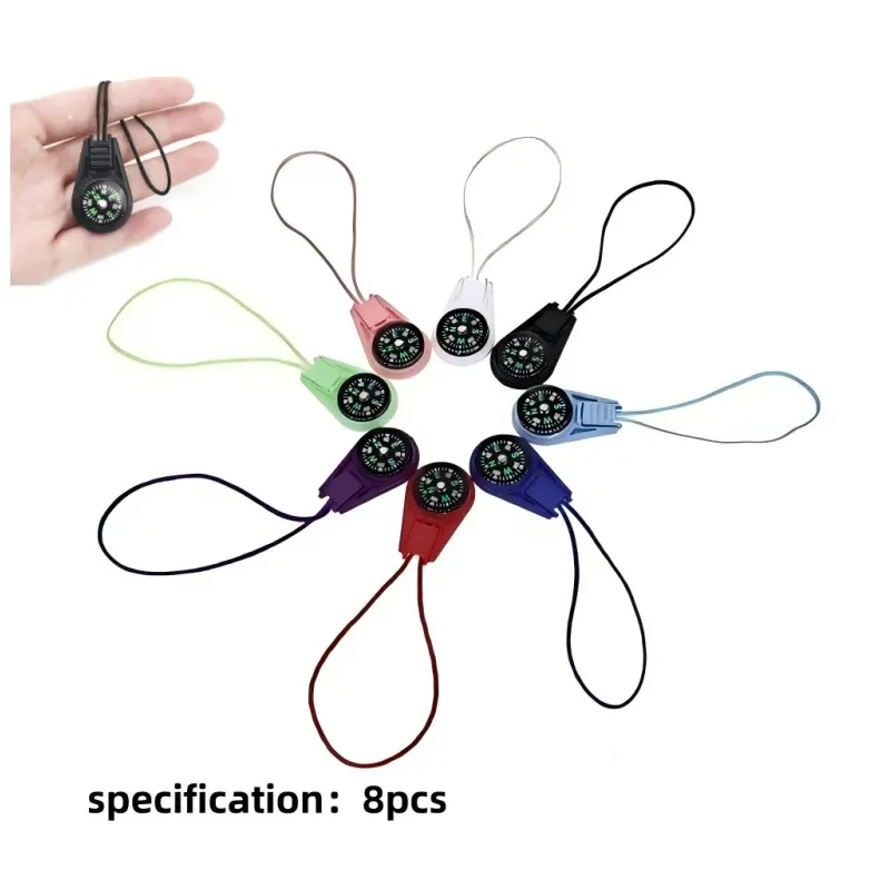 Mini Compass Keychain, Button Compass Bulk Kit, Paracord Hiking Survival Small Compasses, Pocket Compasses Keychain Lanyard for Hiking, Scout, Classroom, Keychain Accessory