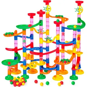 133PCS Marble Run Toys, Marble Maze Game for Kids, Construction Building Blocks Toys with Marbles, for Parent-Child Games, Classroom Valentines Exchange, Birthday Gift for Kids