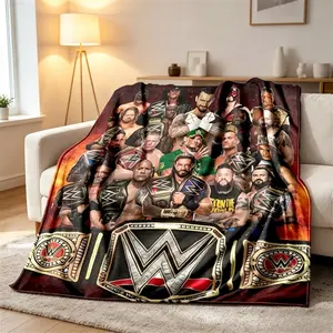 WWE Wrestling Printed Blanket - Soft, Lightweight & Skin-Friendly Throw for Kids & Adults, Cozy Home, Air-Conditioner Blanket, Bed, Sofa, Living Room, Travel, Camping, Gift, Birthday & Christmas