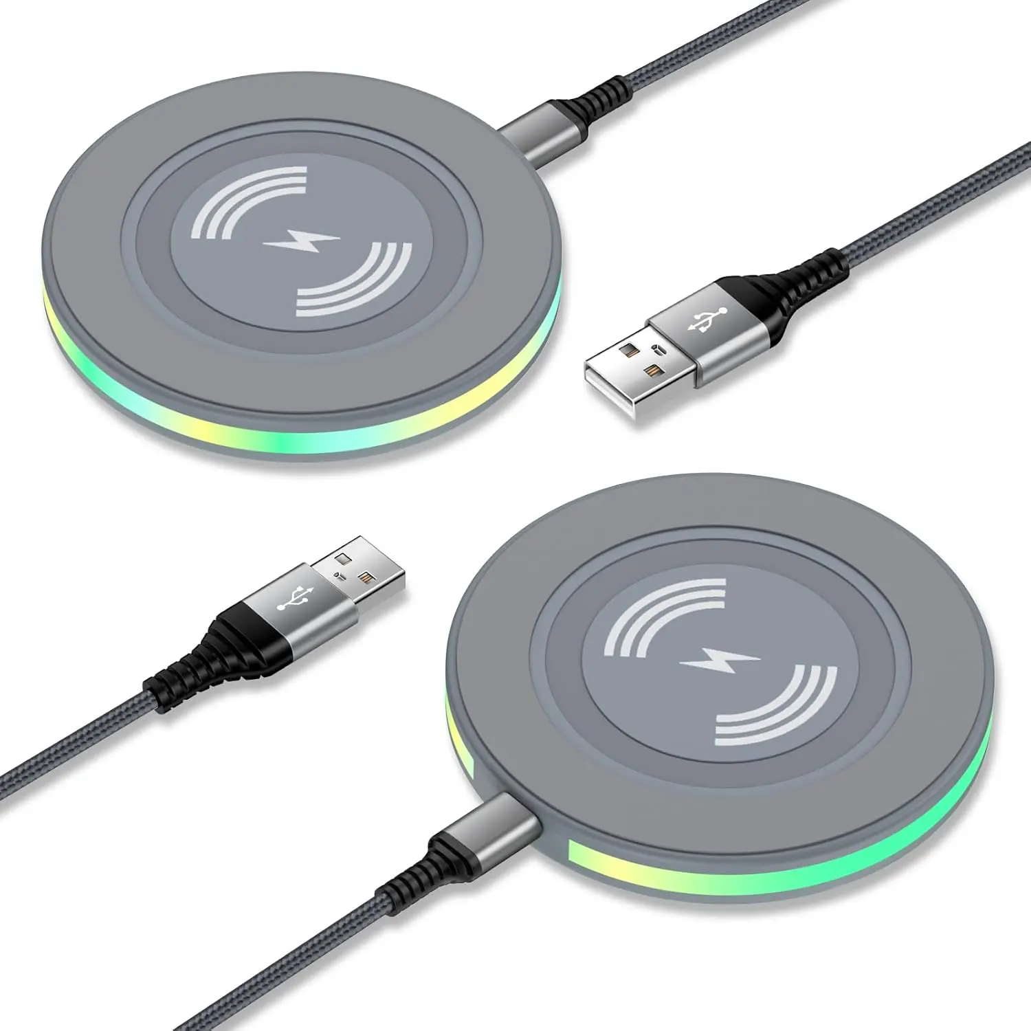 15W Wireless Charging Pad with LED Protection, Mobile Device Adapter for Samsung Galaxy, iPhone 16/15/14 Pro Max, Android Phones, Google Pixel
