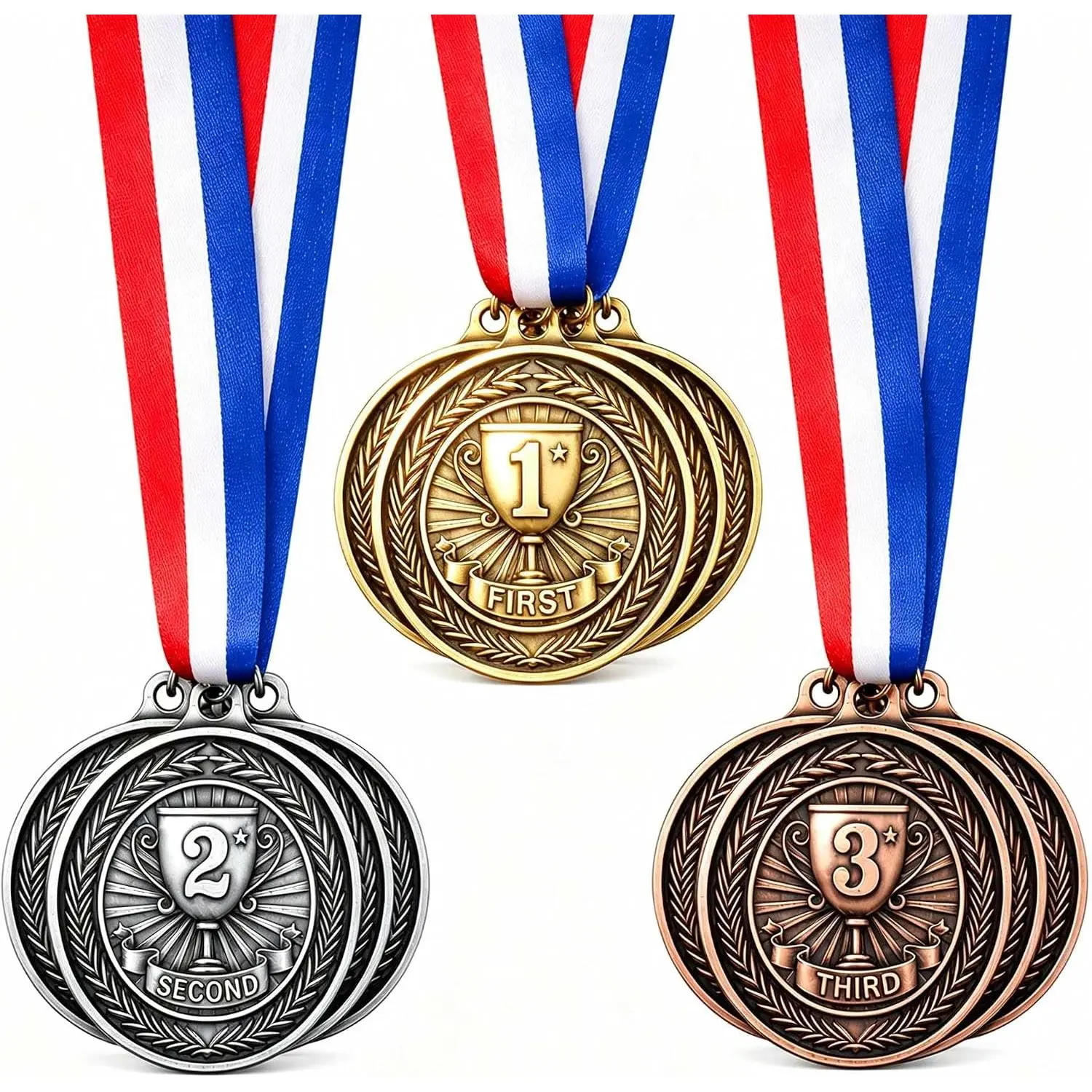 Medals for Awards 1st 2nd 3rd Place Medals Olympic Medals for Adults Sports Party Soccer Basketball Competition Winner First Second Third Place Trophy Participation Gift Gold Silver Bronze