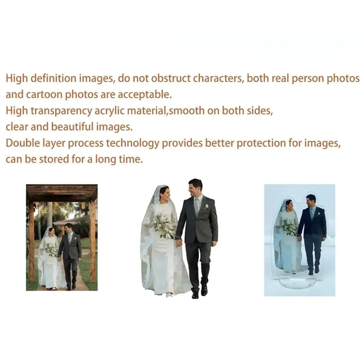 1/2/5Pcs Custom Photo Wedding Human Acrylic Desktop Standee, Personalized Custom Character Standees, Customizable Wedding Human