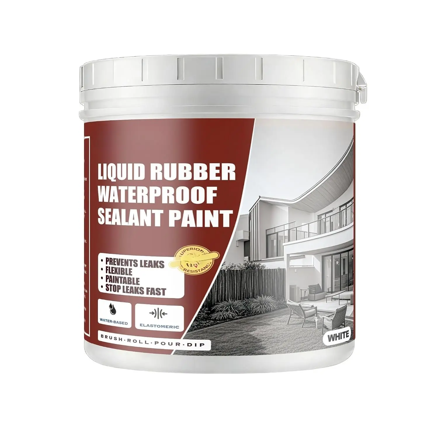 White RV Roof Coating, 1 Quart | Solar Reflective Liquid Rubber Sealant | UV & Heat Resistant |  Membrane for Camper,  & Metal Roofs | Elastomeric Leak Repair