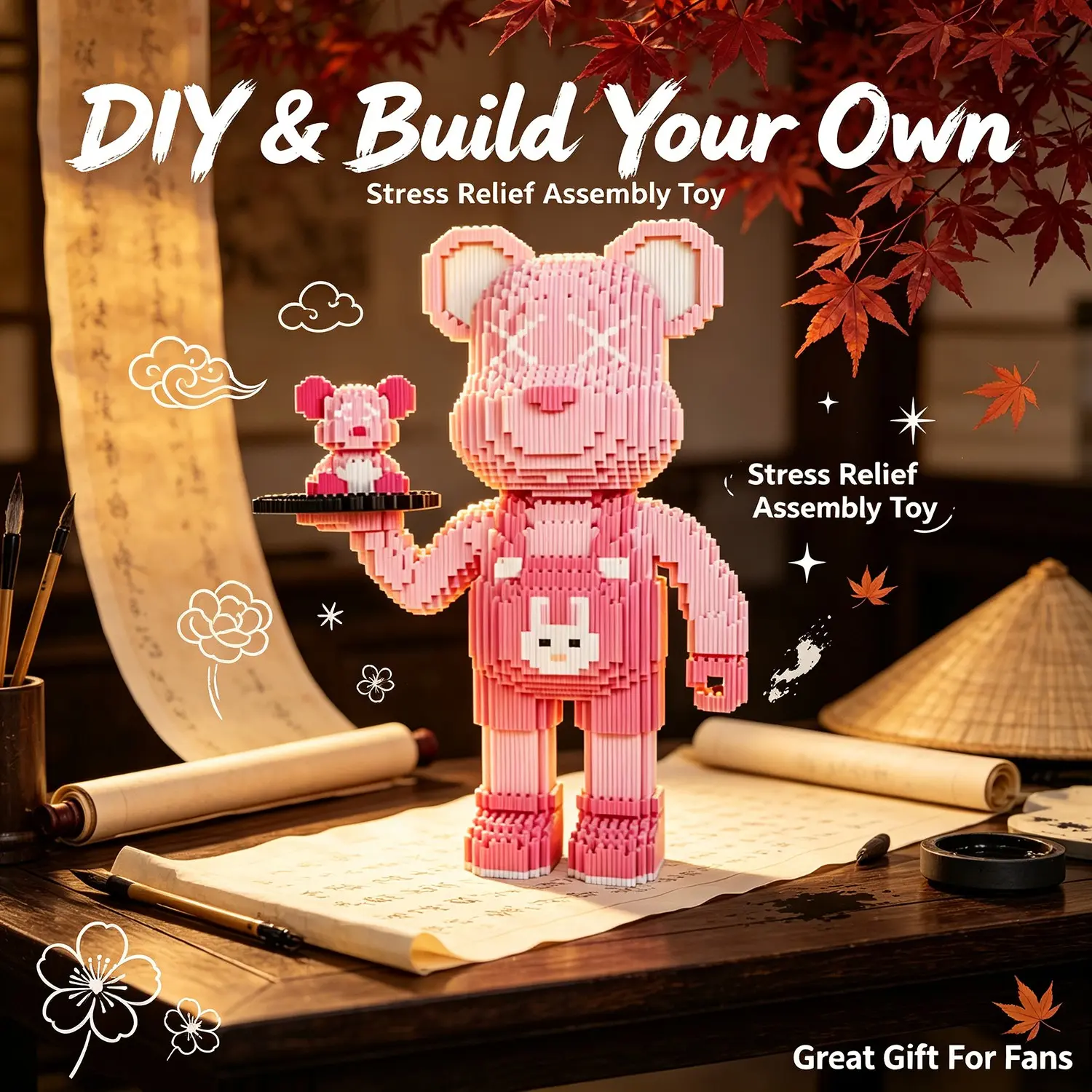 3D Puzzle Building Blocks, Home Office Decor, Party Decoration, Ideal Gift, Handmade Craft, Fine Carving, Lightweight Statue, Collectible Display