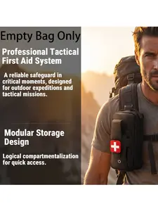 Portable Outdoor First Aid Kit, Tactical Waist Pack, Durable Polyester Blend, Zip Closure, Ideal for Camping, Hiking, Hunting