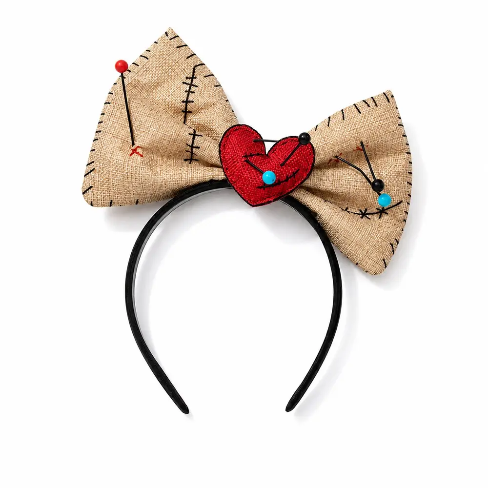Halloween Voodoo Doll Costume Accessories Set, Creepy Doll Headband Necklace 2PCS, Gothic Cosplay Party Dress Up Props