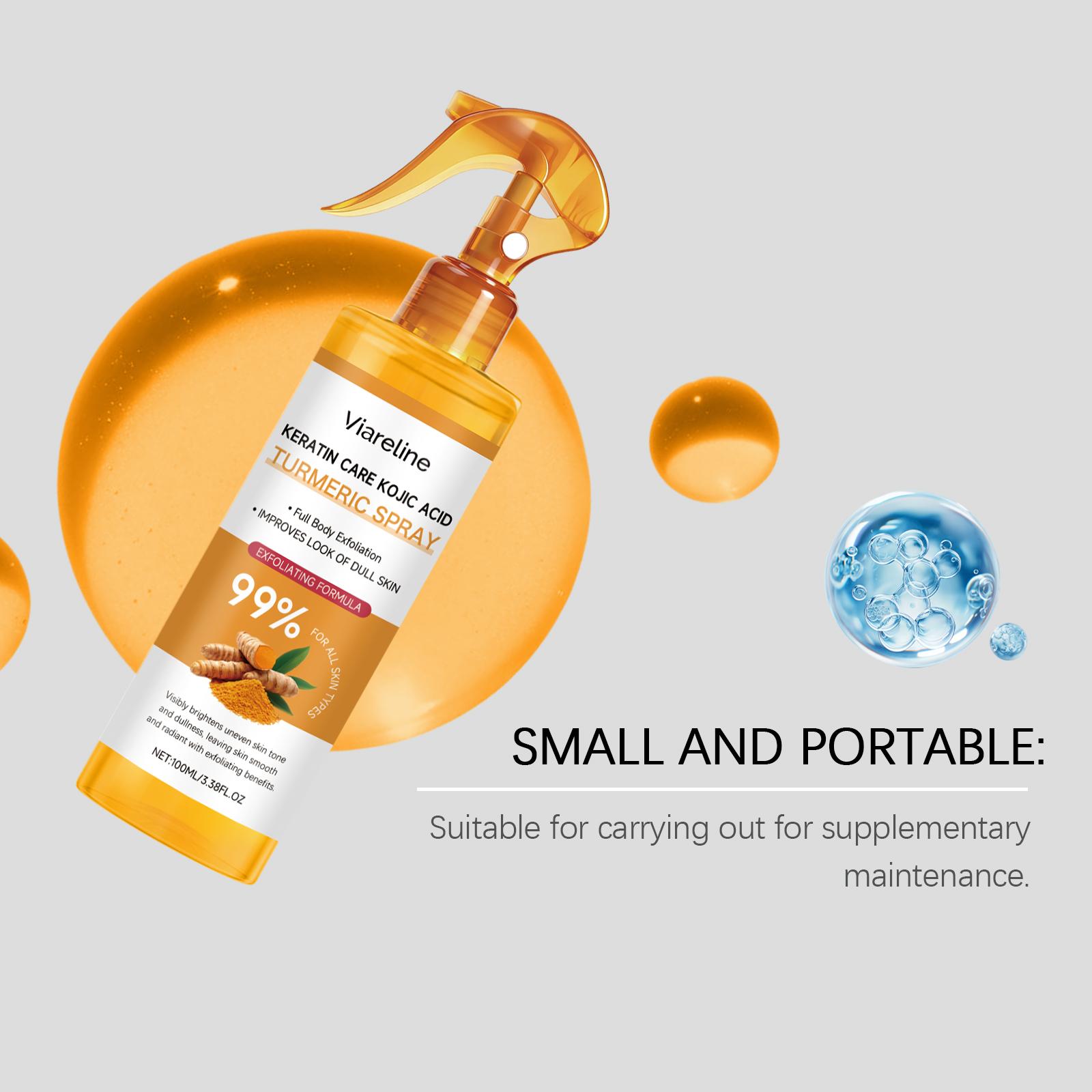 Dull Skin & Dark Spots Begone! ✨   Turmeric Spray with Kojic Acid & Keratin for Glowing Skin