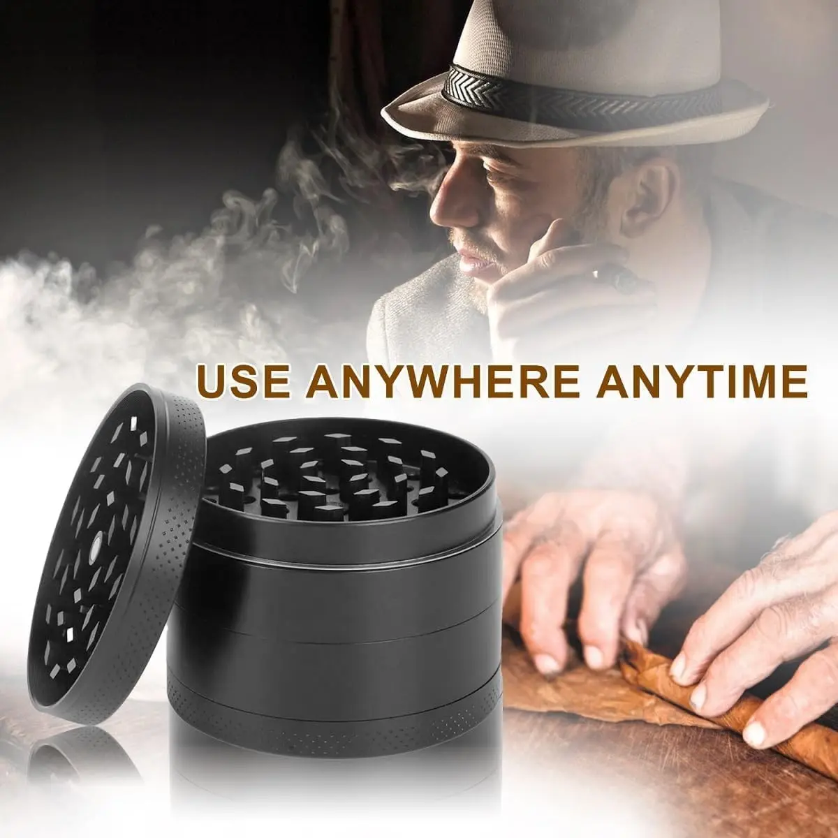 1.6/2 Inch Metal Grinder, Four-Compartment Portable Grinder, Multi-Functional Zinc Alloy Crusher, Home Use Smoking Accessory, Perfect Birthday Gift