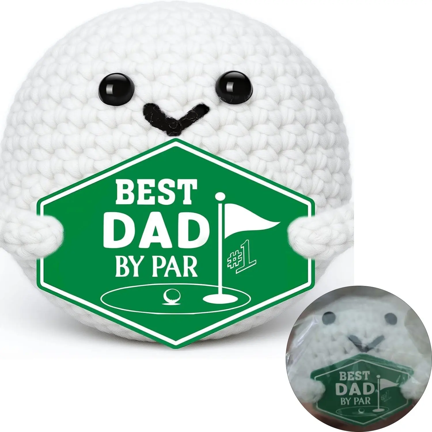 Dad Gifts for Father's Day, Funny Handmade Crochet Golf Ball Accessories, Best Dad by Par, Golf Gift Accessory, for Dad, Grandpa & Golfers