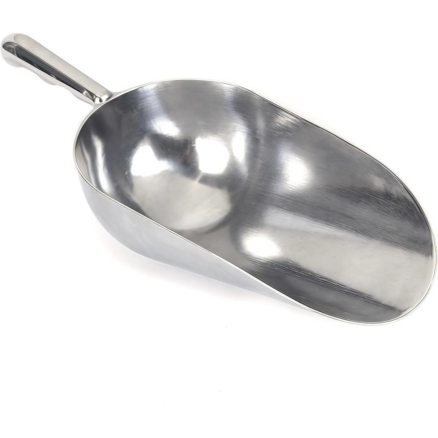 Commercial-Grade Heavy-Duty Cast Aluminum Kitchen Scoop - Rust-Proof, Ergonomic S-Handle, Multi-Size (L,24oz) for Ice, Candy, Pet Food, Food Prep