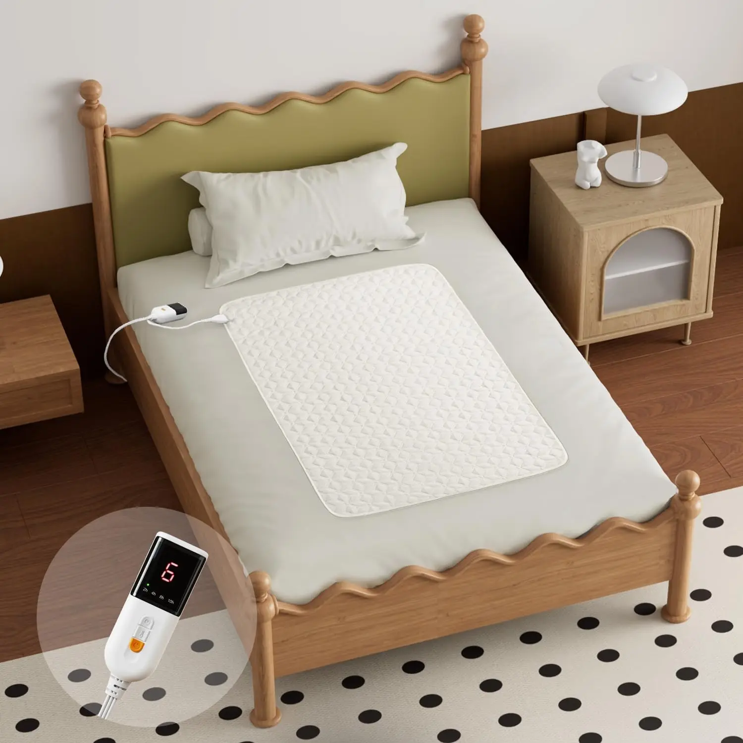 Heated Mattress Pad Mini Twin Size-Heated Pad for Bed Warmer(White) | Adjustable Heat & Timer Settings,Electric Mattress Pad 31x55in with Single Control,Machine Washable,Fits all Bed Sizes