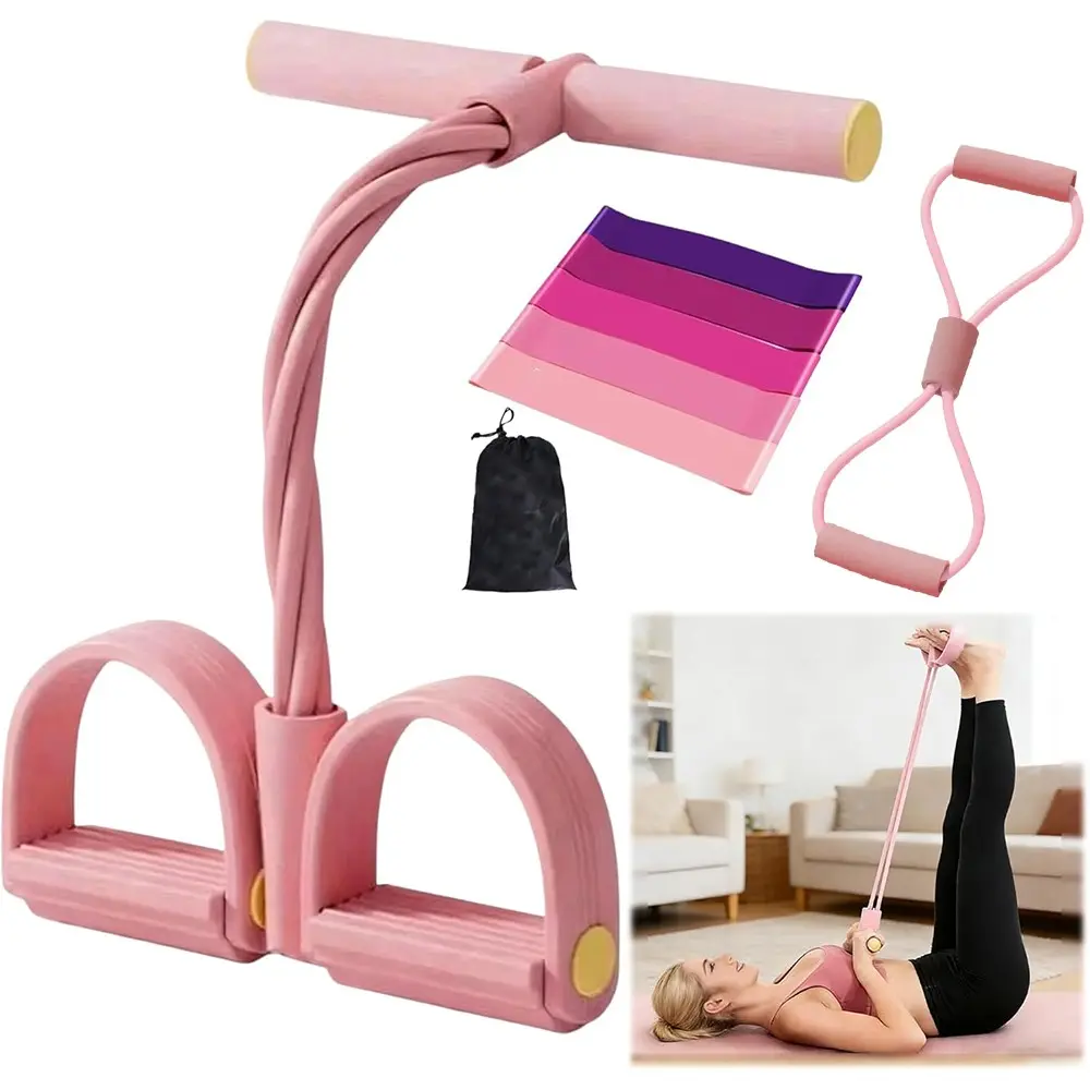 Women's 5-In-1 Professional Pilates Set, Resistance Bands + 8 Ankle Stretch Boards, Adjustable Ankle Tightener for Fitness/yoga/gym/home Use, Workout Bands for Legs