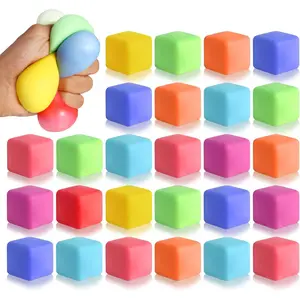 40 Pack Slow Rising Stress Cube Fidget Toys, Squishy Balls Sensory Fidget Toys for Kids Adults, Square Shape Fidgets for Classroom, Party Favors Pull Stretch Squishy Toy Classroom Prize Box Toysfidget toys