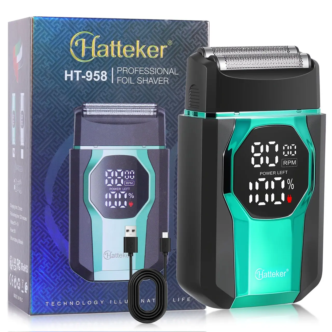 Men's Electric Shaver, Adjustable Speed, Battery Life Indicator, Fast Charging Via USB-C, USB Rechargeable Shaver, Portable Travel Razor