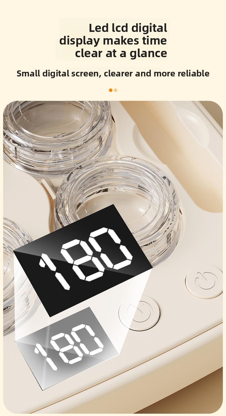 Ultrasonic Contact Lens Cleaner Rechargeable with Vanity Mirror - Portable Compact Case Hard & Soft Lens Compatible, 3 Deep Cleaning Modes, On-the-Go Daily Care Sanitizer for Travel Sports Office Home Use