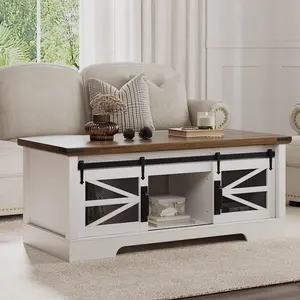 47.2" Multifunctional Lift Top Coffee Table, Wood Square Center Table with Large Hidden Compartment, Rustic Lift Tabletop Dining Table for Home Living Room,Desktop Wood Color