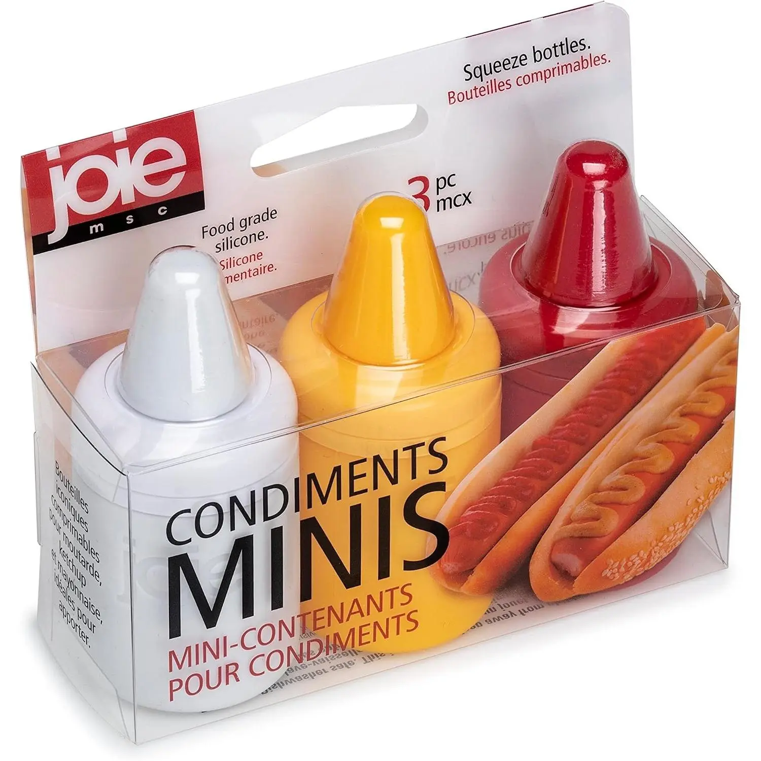 Condiment Mini Squeeze Bottles with Nozzle Caps, Ideal for Ketchup, Mustard, Mayo and More, Set of 3Gift