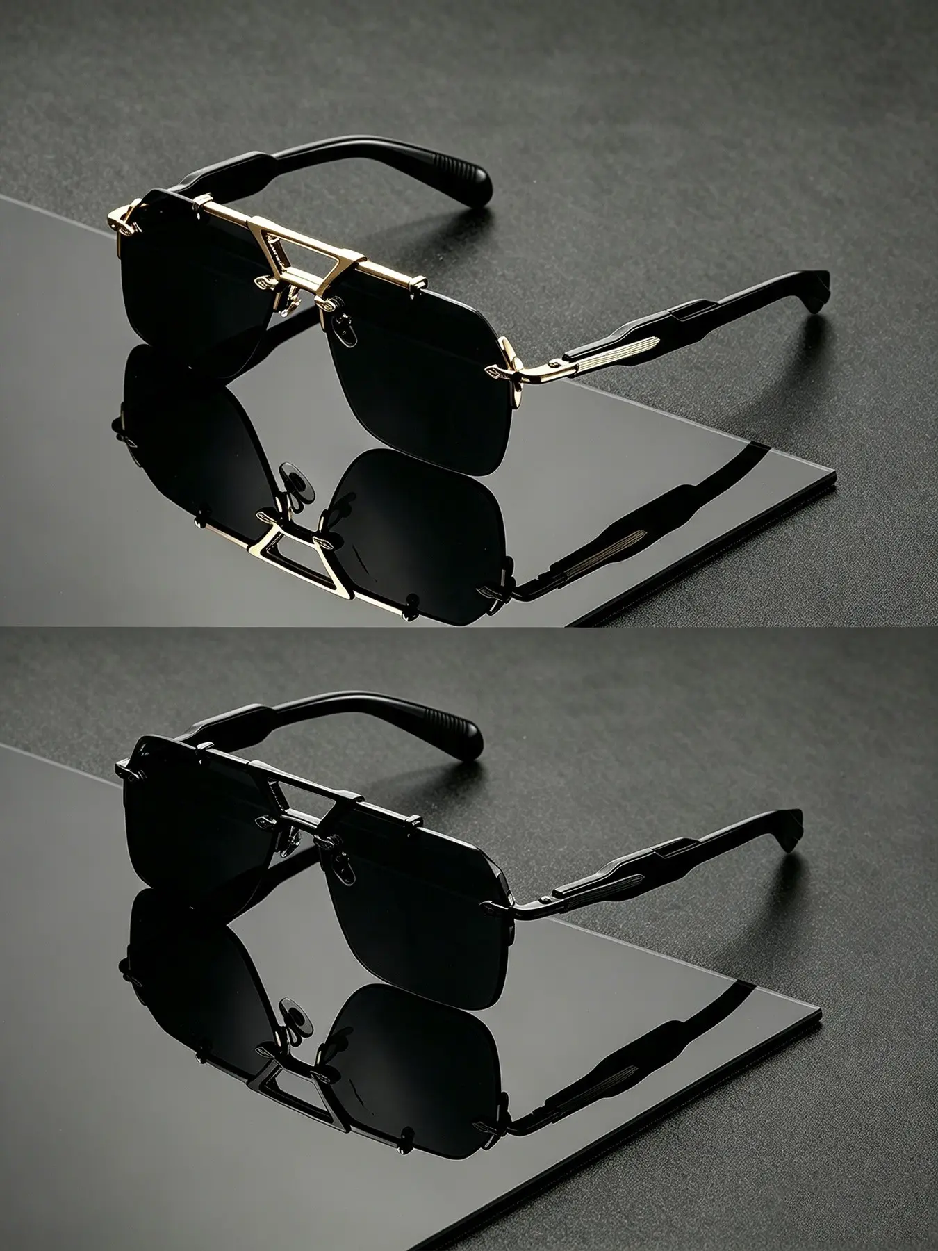 2pcs Future-Style Men's Sunglasses Set, Frameless Fashion Shades, Uv400 Protection, Ideal for Travel, Sports, Beach, Parties, Rimless Outdoor Shades