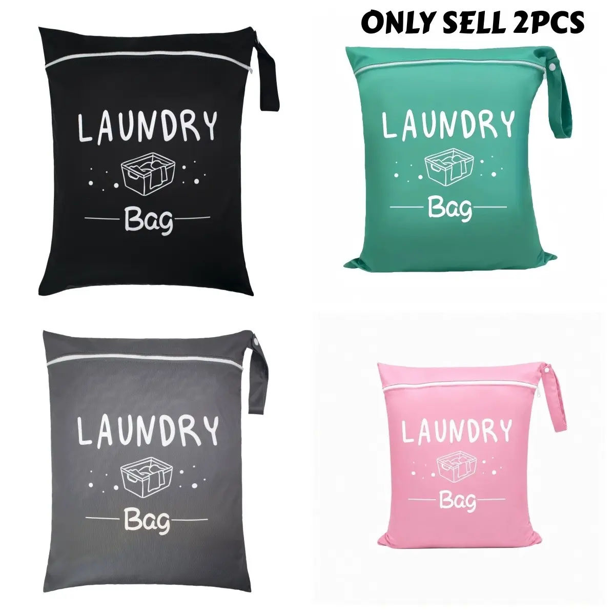 2pcs Large Travel Laundry Bag Washable Wet Dry Bag Diaper Bag Dirty clothes Bag swimsuit Workout Bag for Gym Clothes Laundry Wet Clothes Swimming Pool Yoga College Dorm Laundry Accessory
