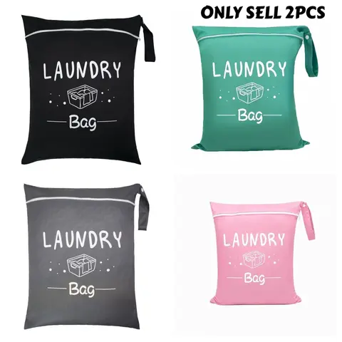 2pcs Large Travel Laundry Bag Washable Wet Dry Bag Diaper Bag Dirty clothes Bag swimsuit Workout Bag for Gym Clothes Laundry Wet Clothes Swimming Pool Yoga College Dorm Laundry Accessory