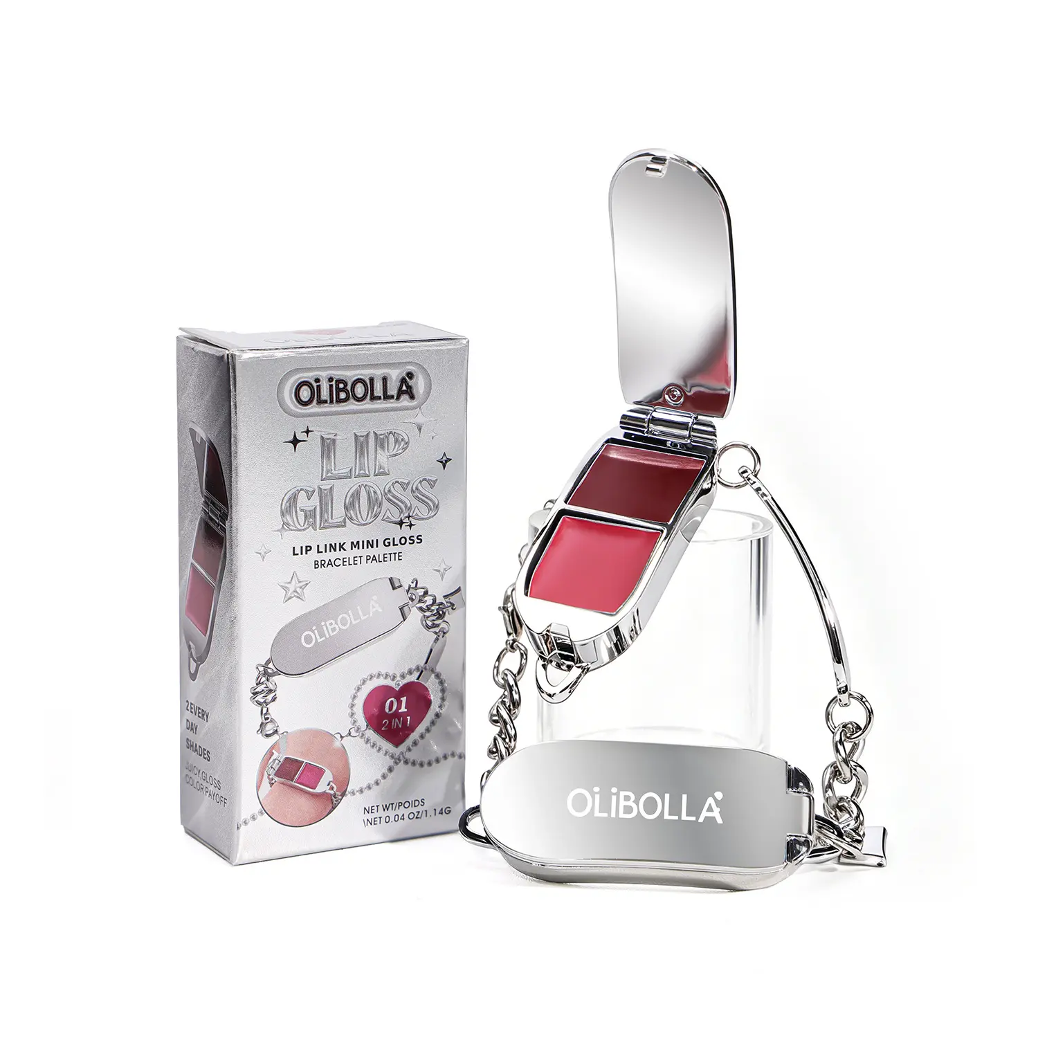 2-in-1 Gloss & Bracelet Set – Mirror Shine Lip Gloss, Hydrating High-Shine Lip Balm, Non-Sticky Plumping Lip Oil, Wearable Beauty Accessory for On-the-Go Glossy Lips lipstick makeup