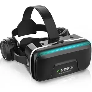 VR Headset with -in Headphones - 120? FOV Aspherical Lenses for  Movies &  (Smartphone Compatible)