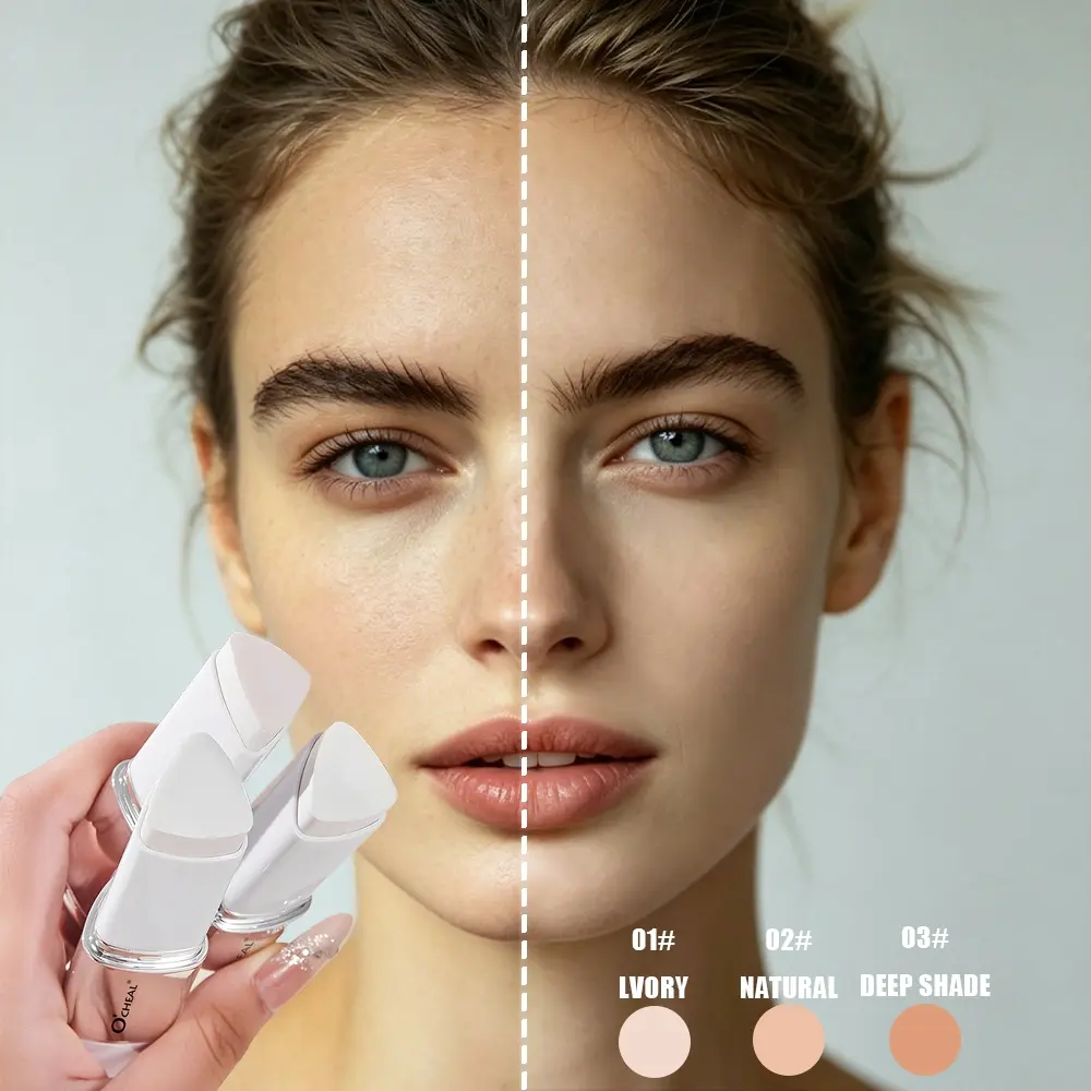 Color Changing Foundation, High Coverage Hydrating Moisturizing Concealer Foundation Stick, Long Lasting Pore Blurring Even Skin Tone Makeup Stick, 3 Shades for All Skin Tones
