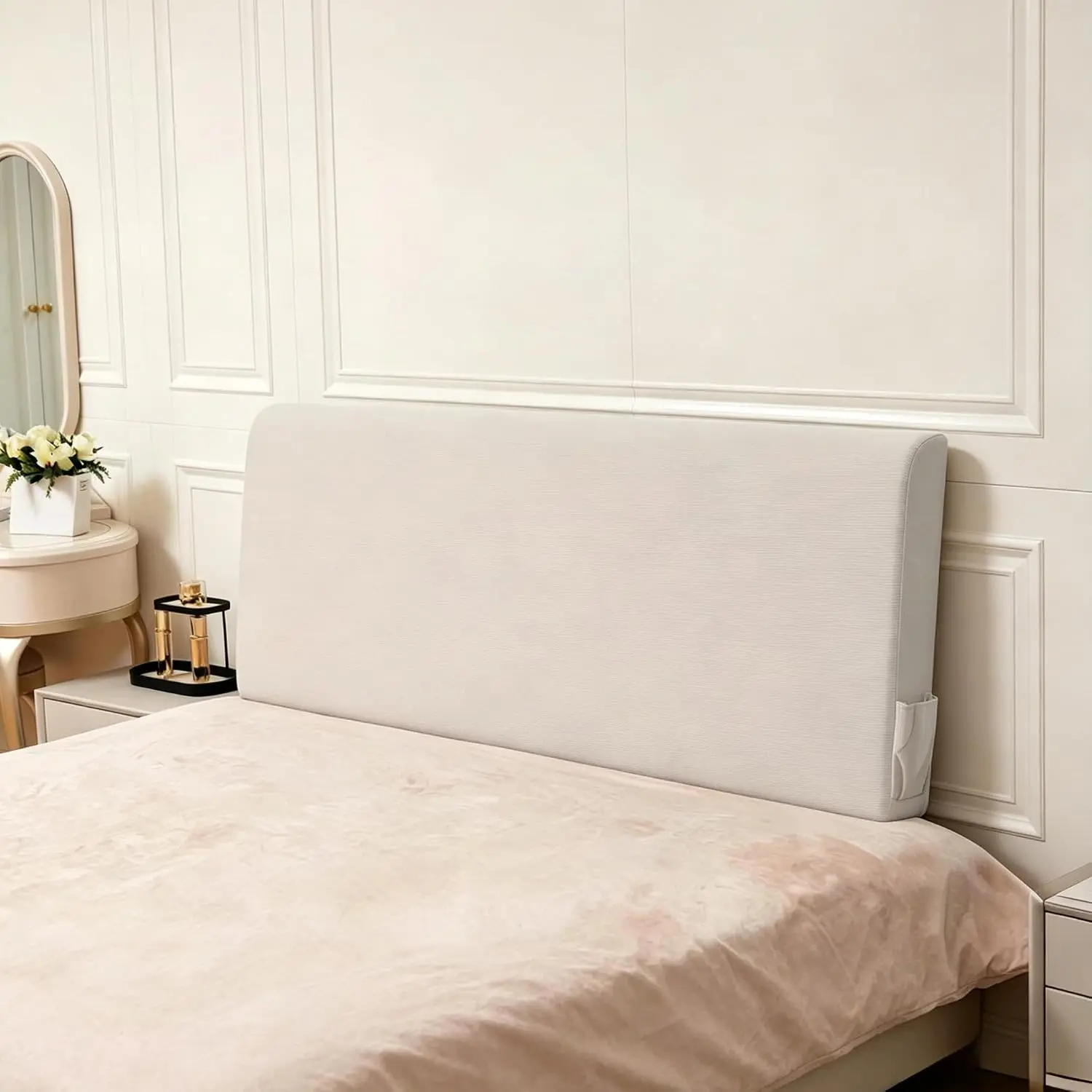 Headboard Only with Pocket, Soft Cover, No Assembly, Washable | Soft  Headboard Cushion With High-Density , Removable Washable Cover And Side Pocket For Relaxing Or Added Comfort