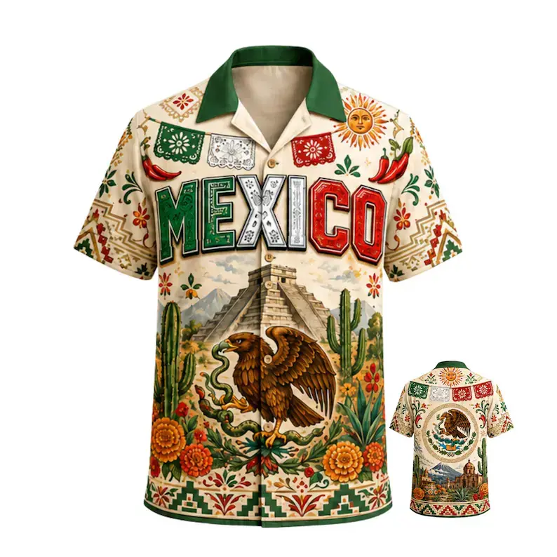Mexico Hawaiian Shirt Men Women, Mexican Flag Tropical Shirt, Cinco Mayo Gift