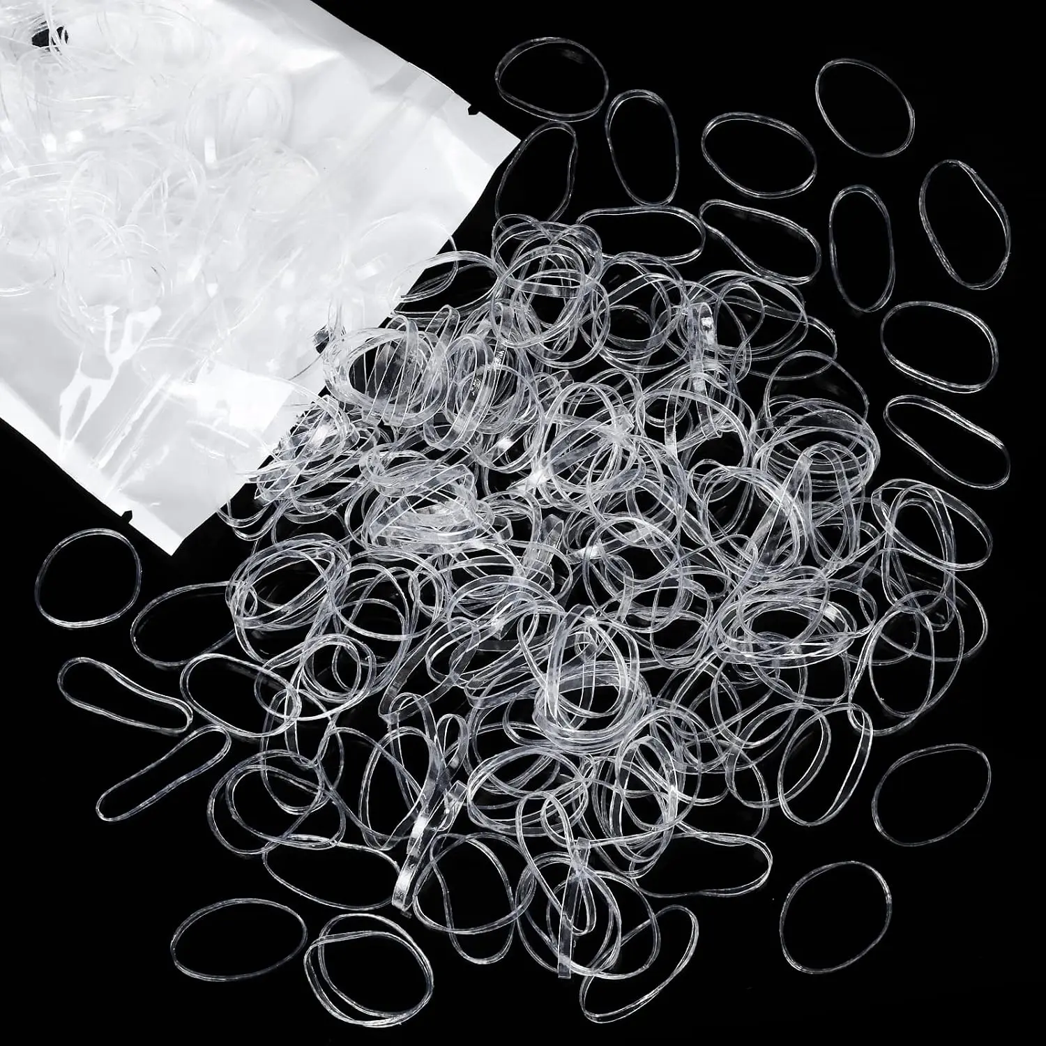 Clear Elastic Ties Hair Elastics, Clear Elastics Rubber Bands for Hair Rubber Bands Ties, 300 count