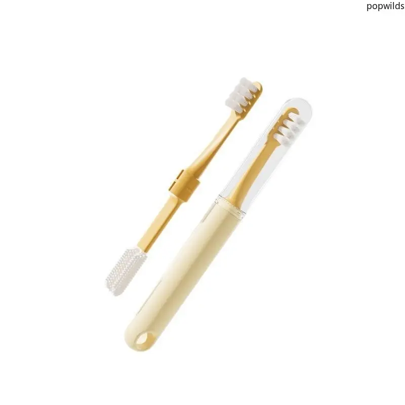 Pet Double‑Head Soft Bristle Toothbrush with Protective Box, Dog Cat Teeth Cleaning Brush for Tartar & Bad Breath Removal, Pet Daily Oral Care Supplies