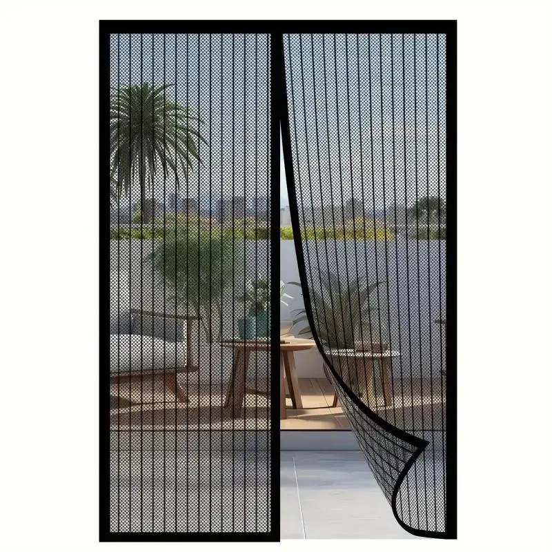 Mesh Screen Door, Self-sealing Mesh Partition, Pet and Kid Friendly Screen Door, Home Decor Supplies, Magnetic Screen Door, Magnetic Closure Door, Door Entrance
