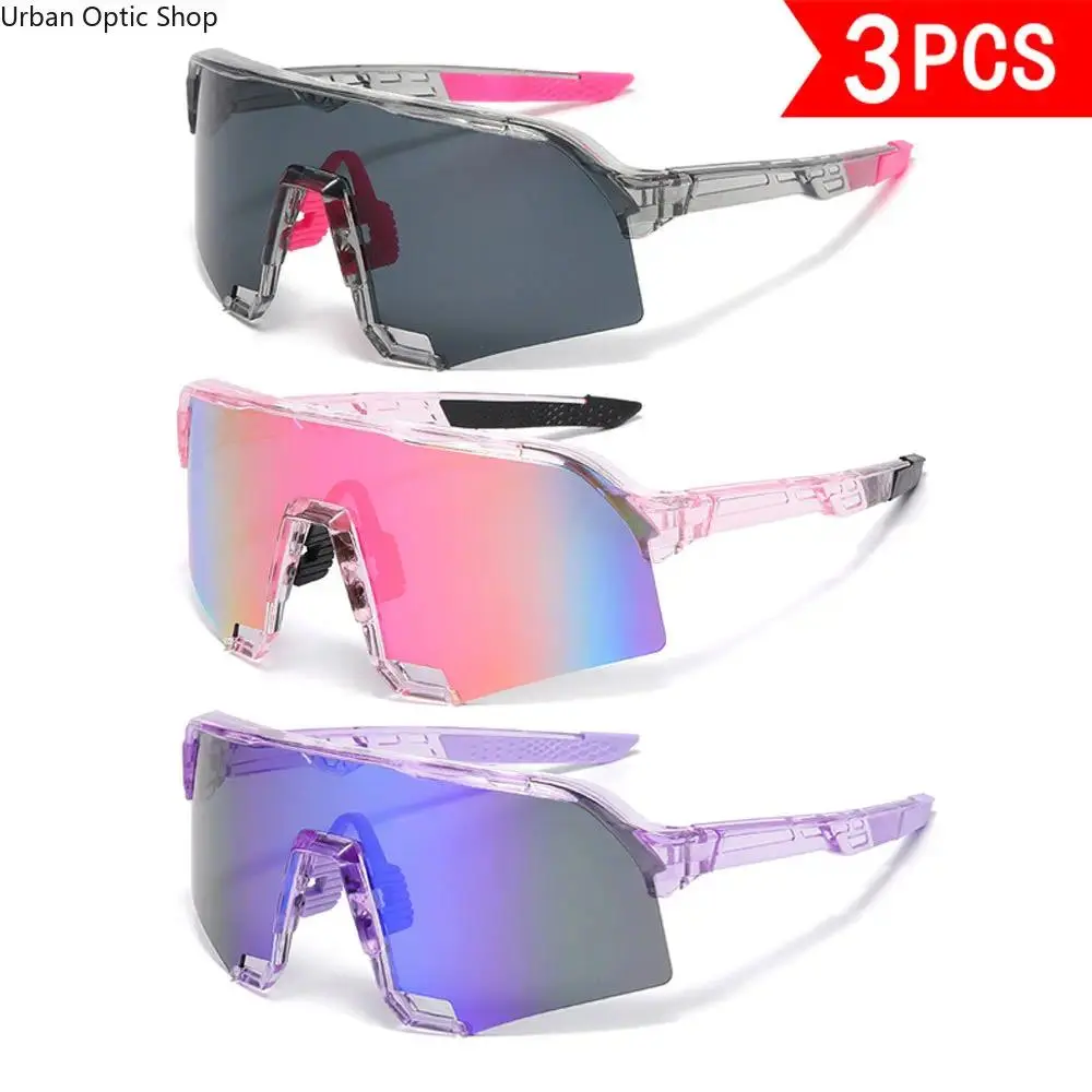 Unisex 3-Pack HD Coating UV400 Protection Sun Shades, Colorful Oversized Bold Frame Eyewear, Wide Coverage for Beach Sports Summer Vacation (Sports & Outdoor Sun Protective Accessory)