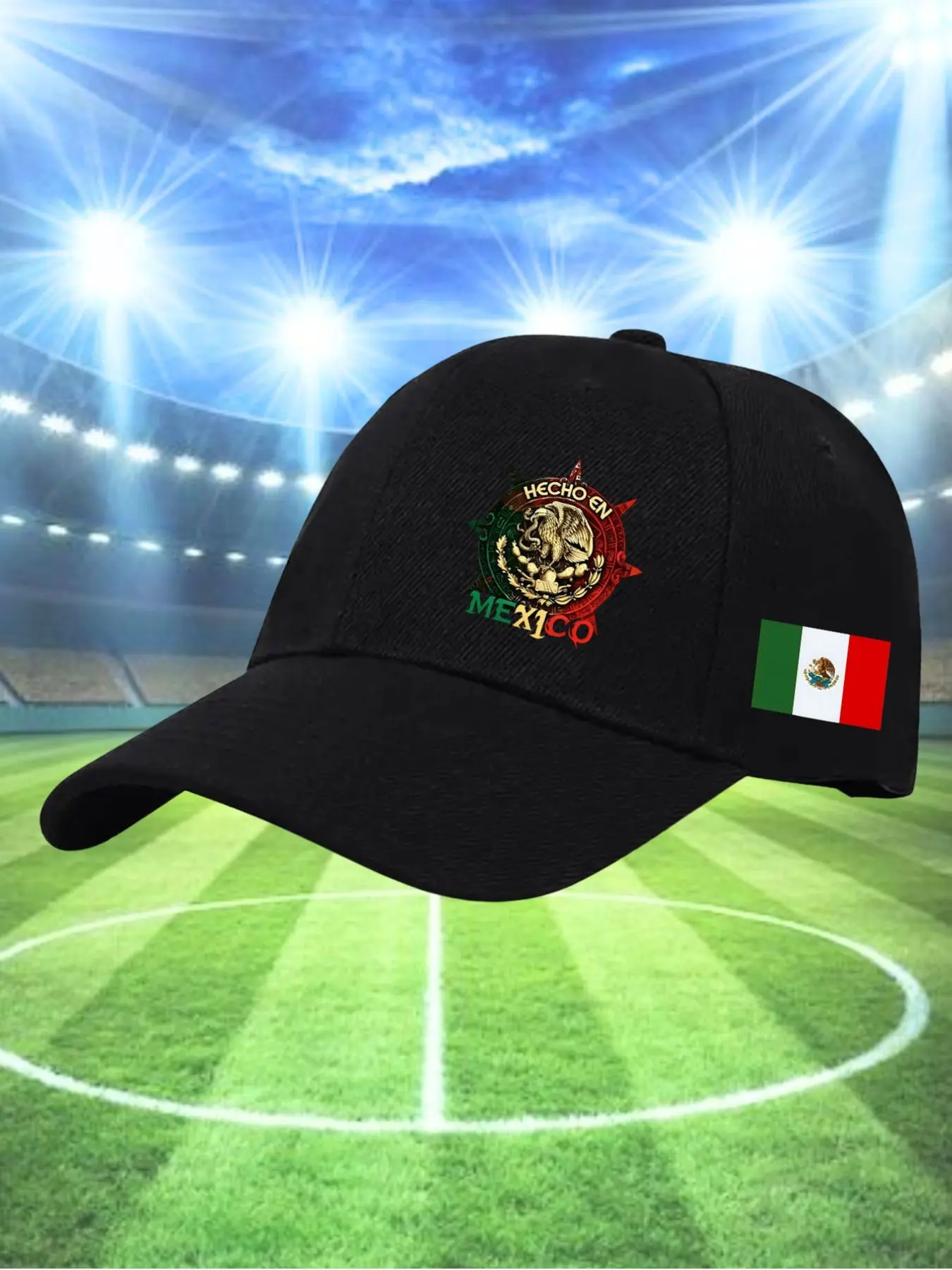 Mexico Pattern Baseball Hat, Adjustable Street Style Cap, Football Theme, Unisex Hip Hop Hat, Perfect Gift for Friends and Yourself