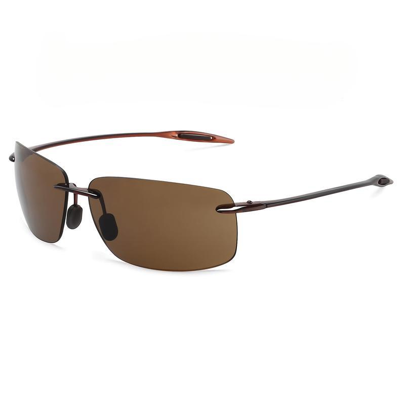 2026 New Mens Rimless Pilot Polarized Sunglasses, Anti-Glare Shatterproof Driving Glasses with   Protection
