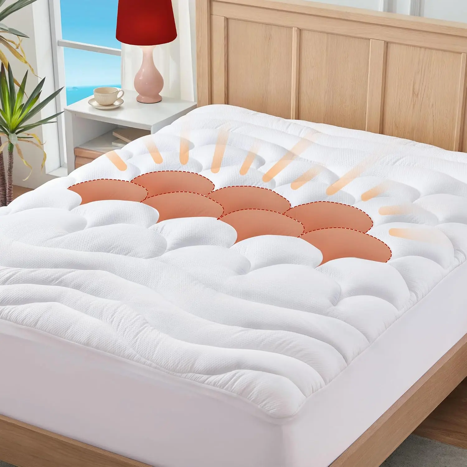 Size Mattress Pad for , Pillow Top Cooling  Mattress Topper for Single Bed, Thick  Mattress Protector Cover Quilted Fitted Deep Pocket (39x75 inch, White)