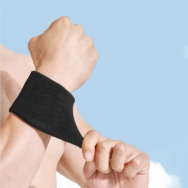 1 count sports wrist and arm sweatband, absorbent and breathable thick cotton strap for exercise, gymnastics, basketball, tennis, and soccer, sports wrist and moisture absorbing wrist protection for men and women, high elasticity running, sweat wiping bas