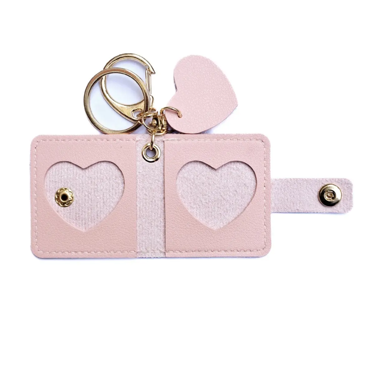 Creative Hollow Heart Photo Keychain, Minimalist Leather Mini Couple Photo Holder, Meaningful Gift, Small Souvenir